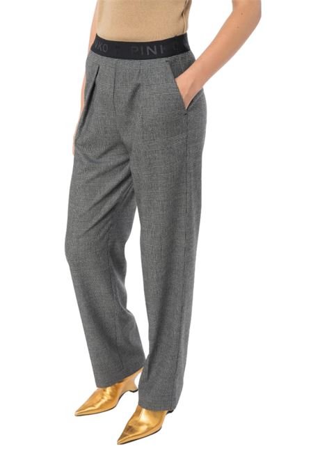 PRINCE OF WALES PANTS WITH ELASTIC WAISTBAND PINKO | Trousers | 102197 A07PIZ9